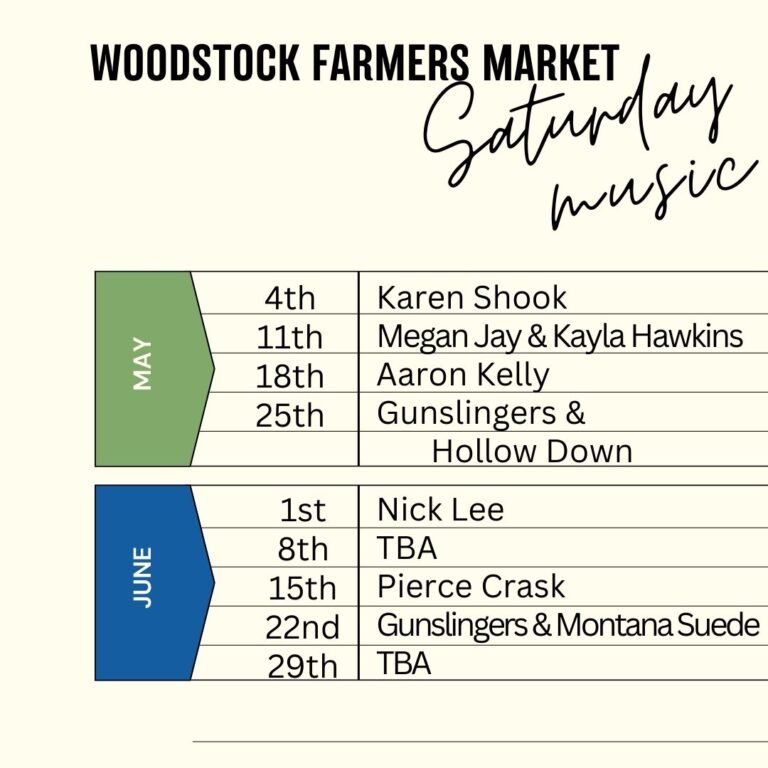 Events for July 2024 Woodstock Farmer's Market